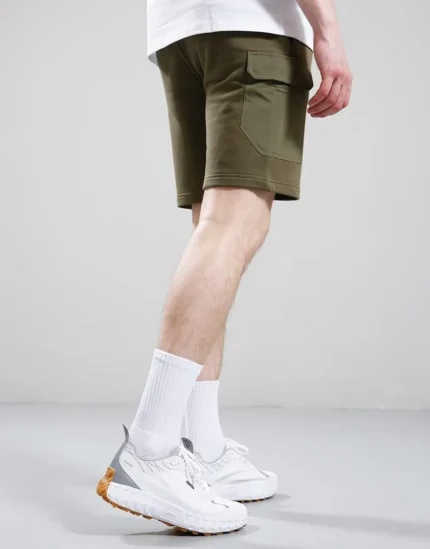 Aksu Khaki Jersey Cargo Shorts for Men | Casual Comfort