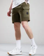 Aksu Khaki Jersey Cargo Shorts for Men | Casual Comfort