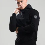 Stanford 1/4 Zip Sweat Black | Classic Men's Pullover