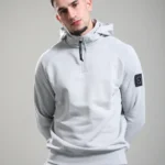 Stanford 1/4 Zip Sweat Oceanic Grey | Men's Premium Sweatshirt
