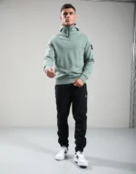 Stanford 1/4 Zip Sweatshirt Sage | Premium Casual Pullover
