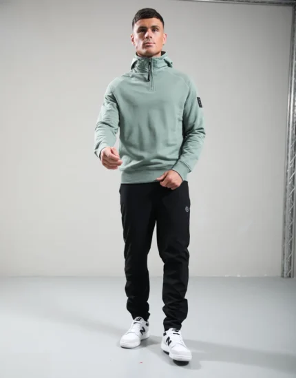 Stanford 1/4 Zip Sweatshirt Sage | Premium Casual Pullover