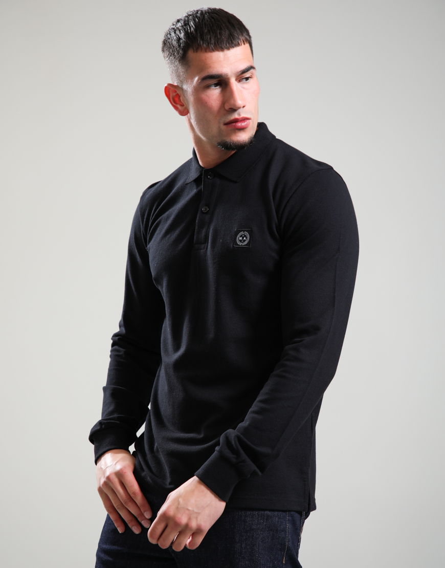Marchio LS Polo Shirt // Black Marchio LS Polo Shirt // Black