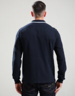 Siren Long Sleeve Tipped Polo Shirt // Navy