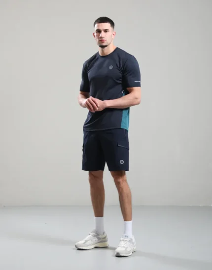 Contour T-Shirt Navy/Teal | Men's Premium Active Tee
