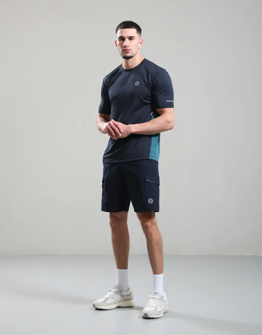 Contour T-Shirt Navy/Teal | Men's Premium Active Tee Contour T-Shirt Navy/Teal | Men's Premium Active Tee